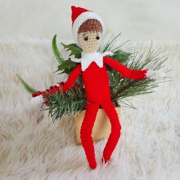 New Handmade Crochet Christmas Elf. - Picture 2 of 10